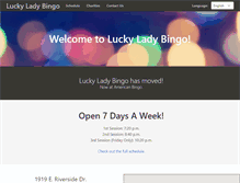 Tablet Screenshot of luckyladybingo.com